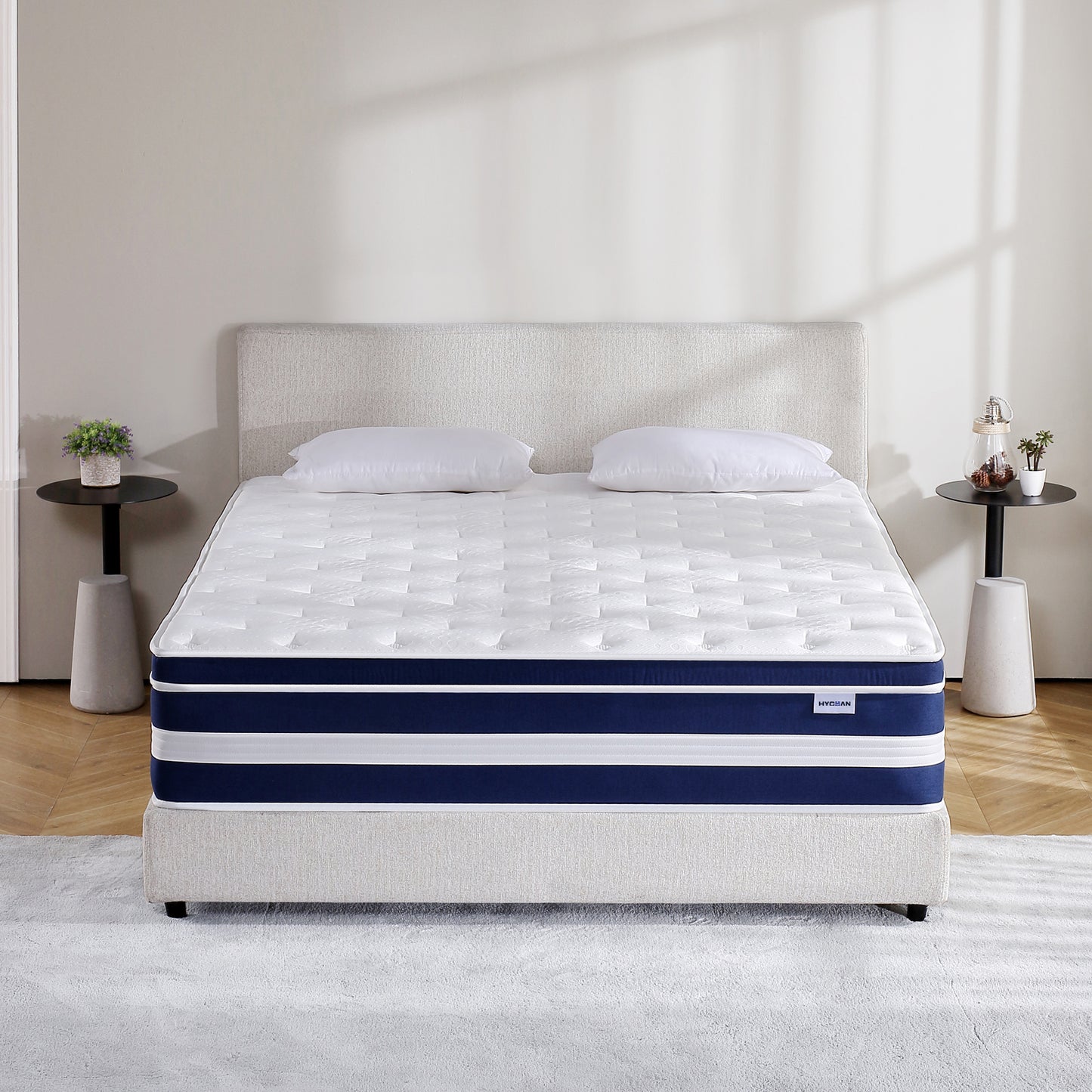 HYCEAN Queen Size Mattress, 12 Inch Hybrid Memory Foam Queen Mattress in a Box, Pressure Relief, Medium Firm, CertiPUR-US