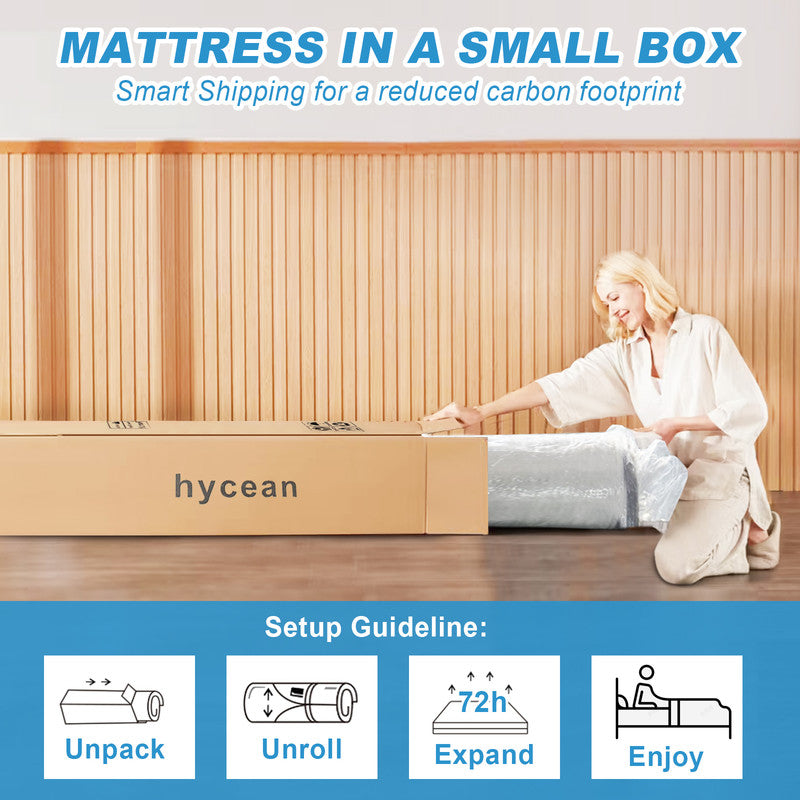 HYCEAN Full Size Mattress, 12 Inch Hybrid Memory Foam Full Mattress in a Box, Pressure Relief, Medium Firm, CertiPUR-US