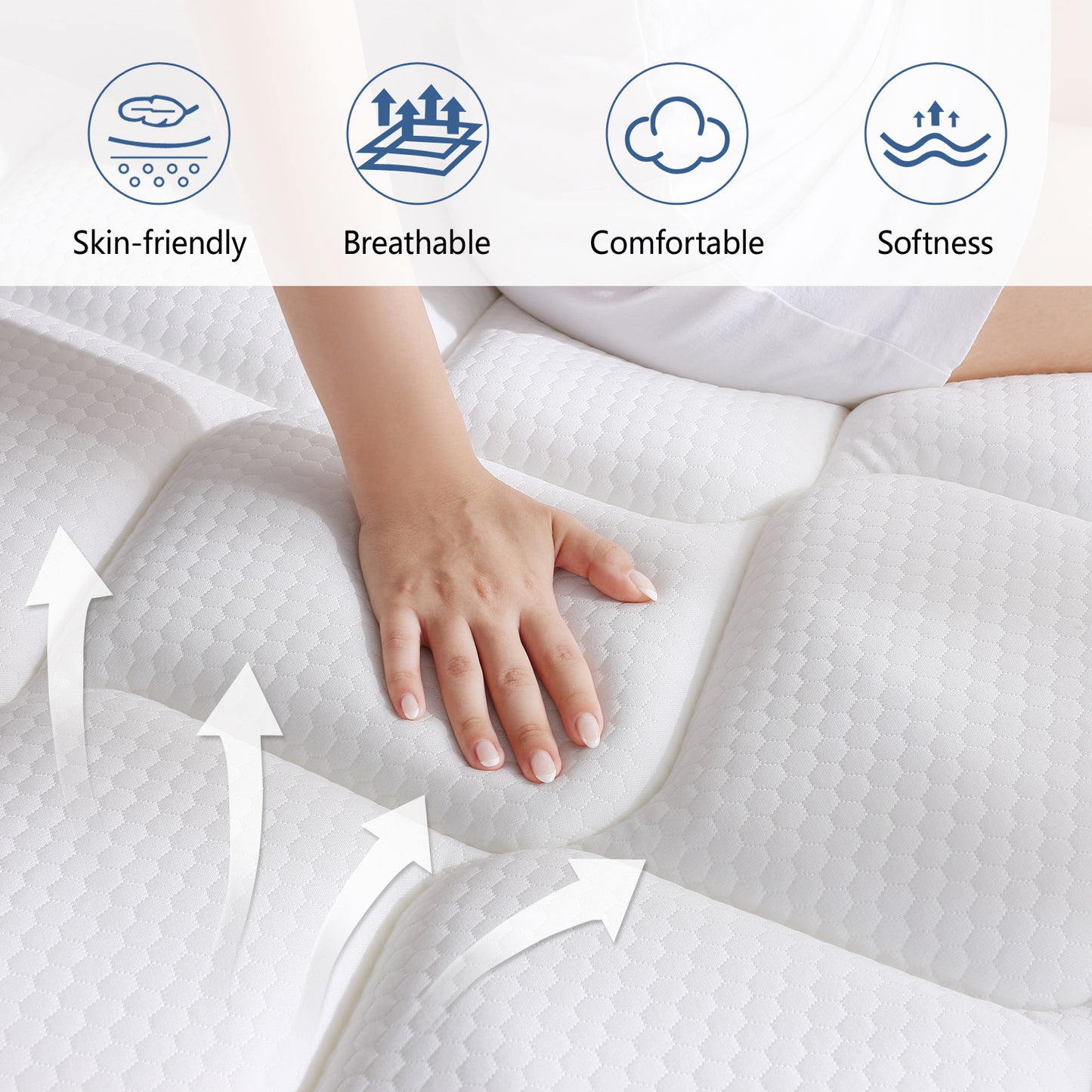 Fuxilai Queen Size Mattress, 10 Inch Hybrid Memory Foam Queen Mattress in a Box, Pressure Relief, Medium Firm, CertiPUR-US