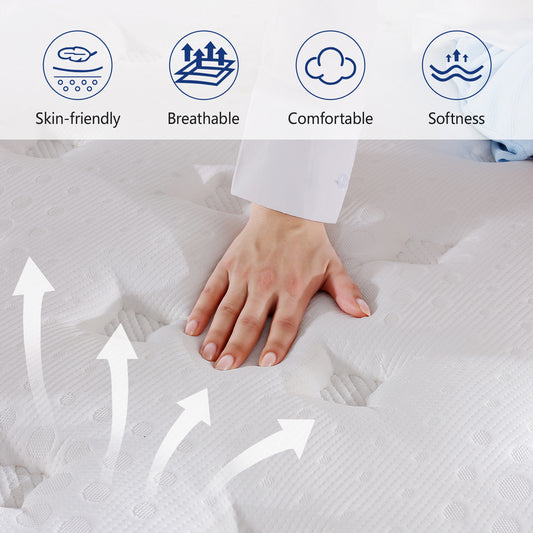 HYCEAN Full Size Mattress, 10 Inch Hybrid Memory Foam Full Mattress in a Box, Pressure Relief, Medium Firm, CertiPUR-US