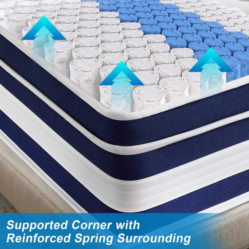 HYCEAN Full Size Mattress, 12 Inch Hybrid Memory Foam Full Mattress in a Box, Pressure Relief, Medium Firm, CertiPUR-US