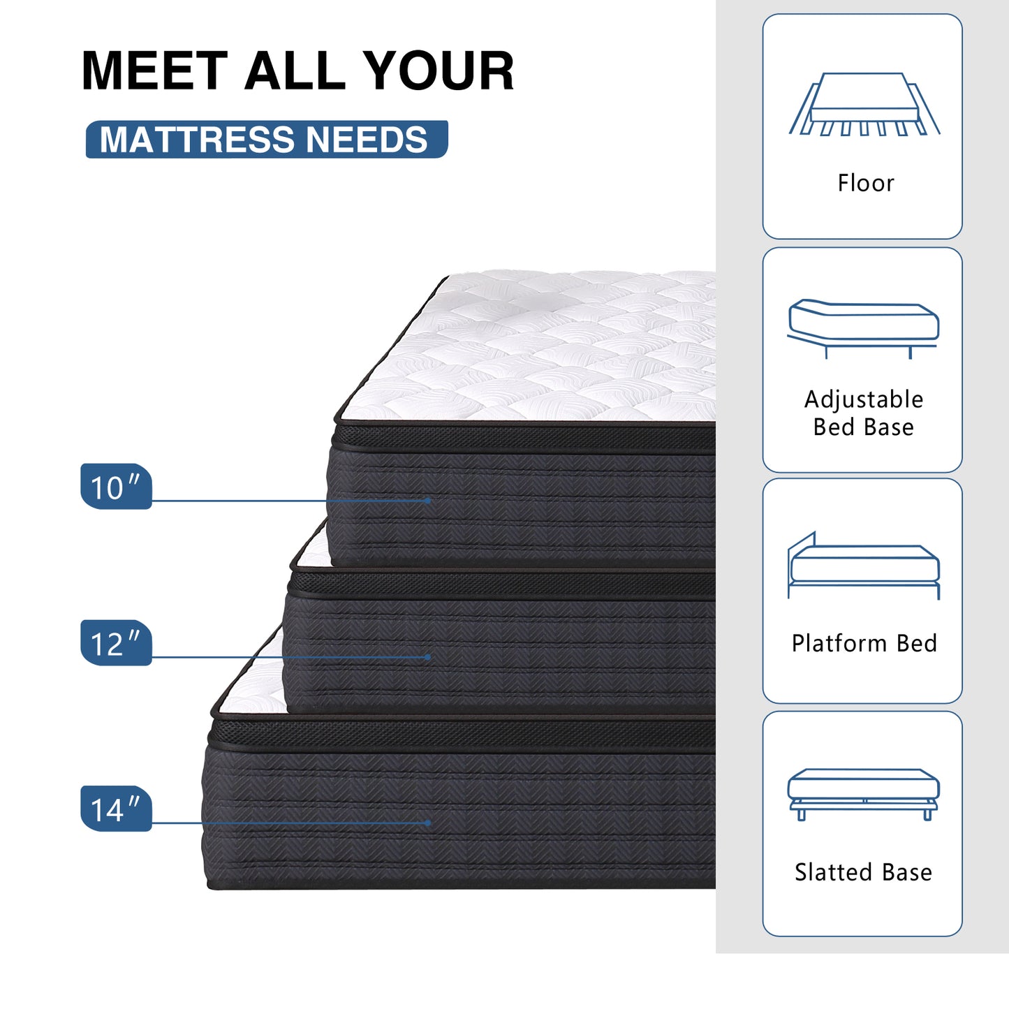 DEHIJU Full Size Mattress, 12 Inch Hybrid Memory Foam Mattress in a Box, Pressure Relief, CertiPUR-US