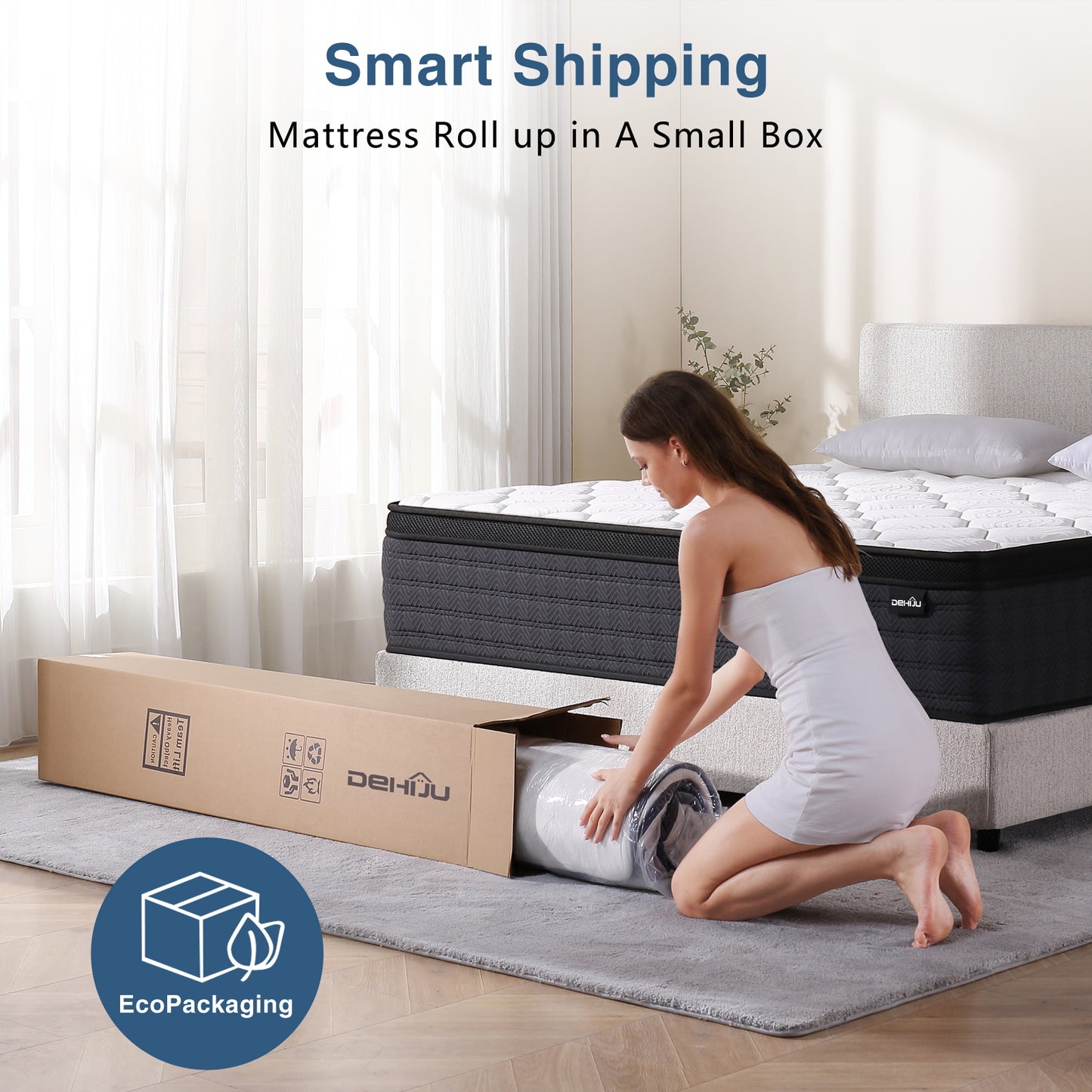 DEHIJU Full Size Mattress, 12 Inch Hybrid Memory Foam Mattress in a Box, Pressure Relief, CertiPUR-US